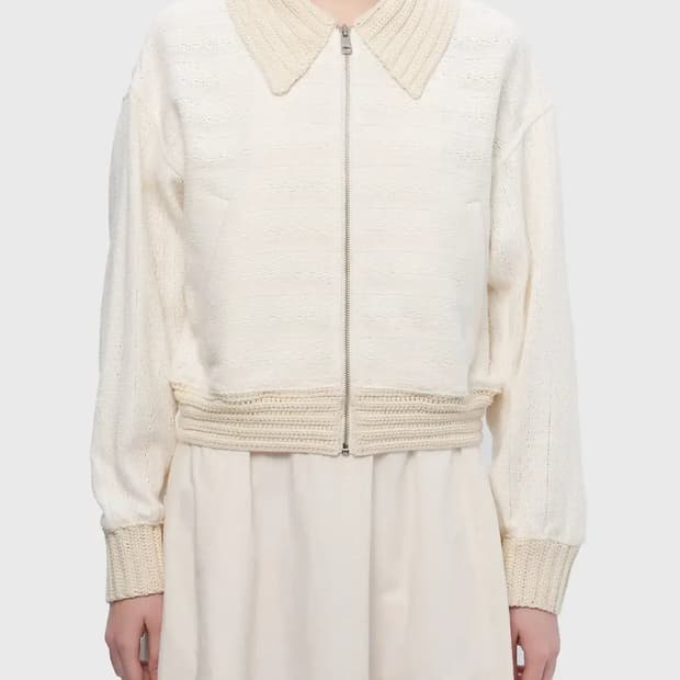 한섬 시스템 니트 집업 가디건 블루종