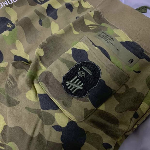 베이프 언디핏 녹계 쇼츠 반바지