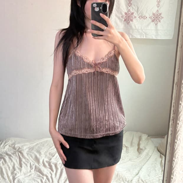 Vintage velvet sleeveless top
