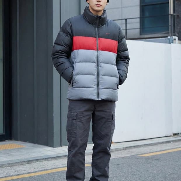 나이키(NIKE) 더 애슬레틱 뎁트 3단 배색 덕다운 패딩