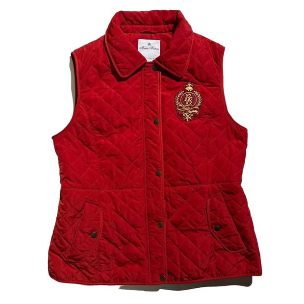 브룩스 브라더스 구스다운 크레스트 로고 퀼팅 베스트