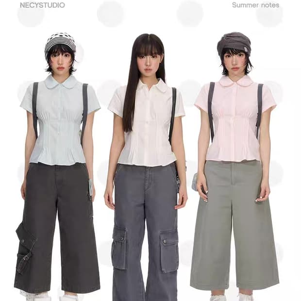 Necy studio 아코디언 셔츠 