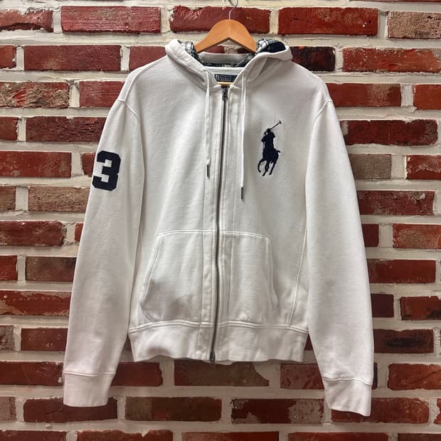 (L)폴로랄프로렌 빅포니 후드집업 화이트
