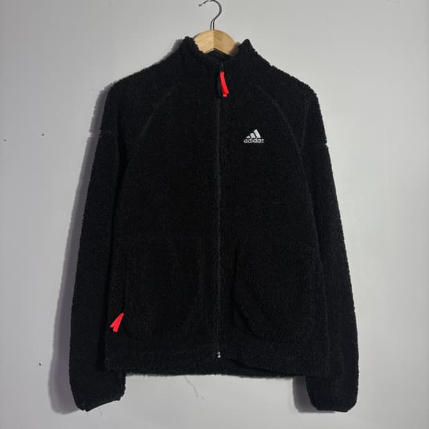 아디다스 빈티지 블랙 보아 플리스 집업 자켓 (무료배송)