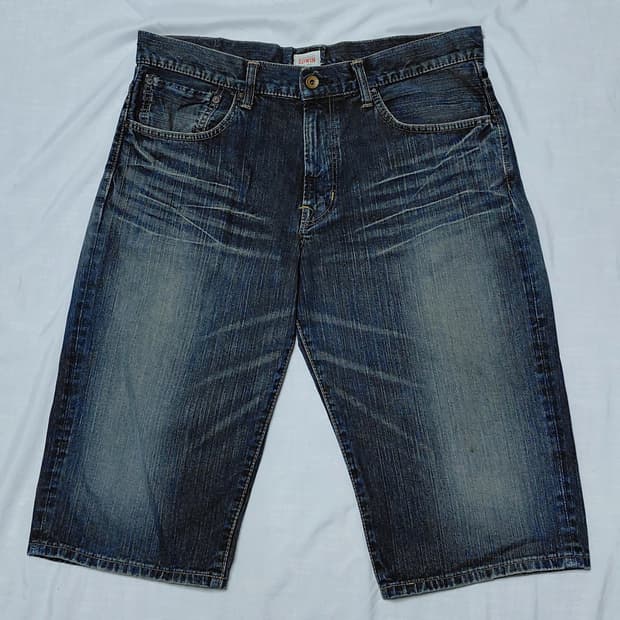 [34] 에드윈(EDWIN) LOT 505 빈티지 신치백 데님 반바지