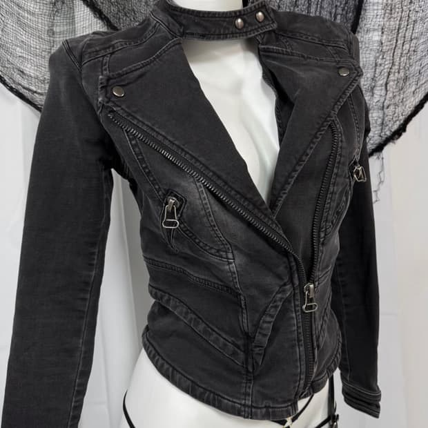 데님 디테일 청자켓 