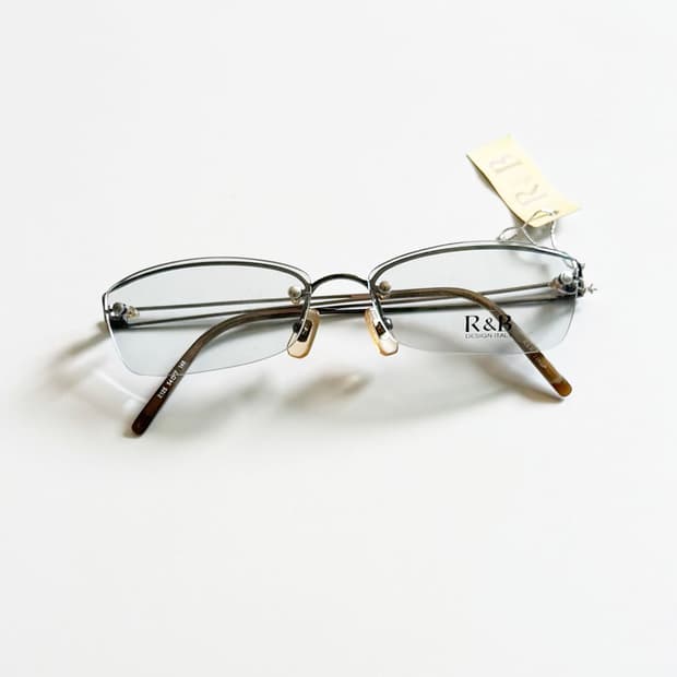 R&B EYEWEAR 무테 스퀘어 메탈 프레임 빈티지 안경