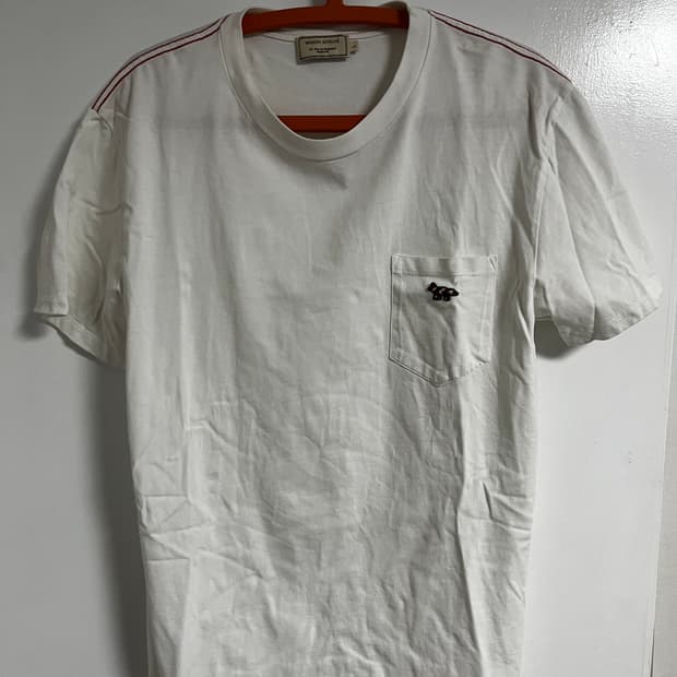 메종키츠네 아플리케 스티치 라운드 반팔