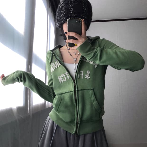 아베크롬비 말차 딱붙핏 후드집업