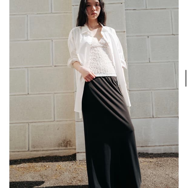 모노하 저지 롱스커트 다크그레이 jersey long skirt