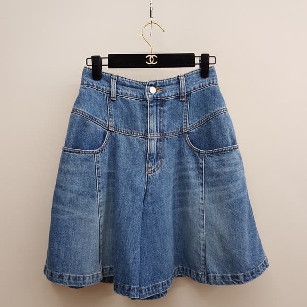 한섬 시스템 2023 플레어 데님 하프 팬츠 61-90사이즈