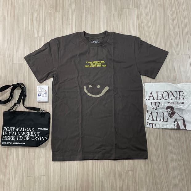 (새상품) 포스트 말론 굿즈 2023 도쿄 투어 티셔츠 + 가방 세트