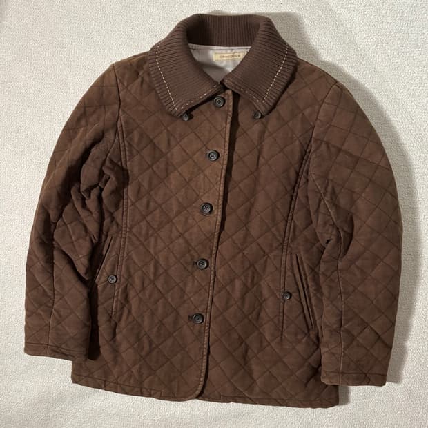 일본빈티지 크로커다일 브라운 누빔 자켓