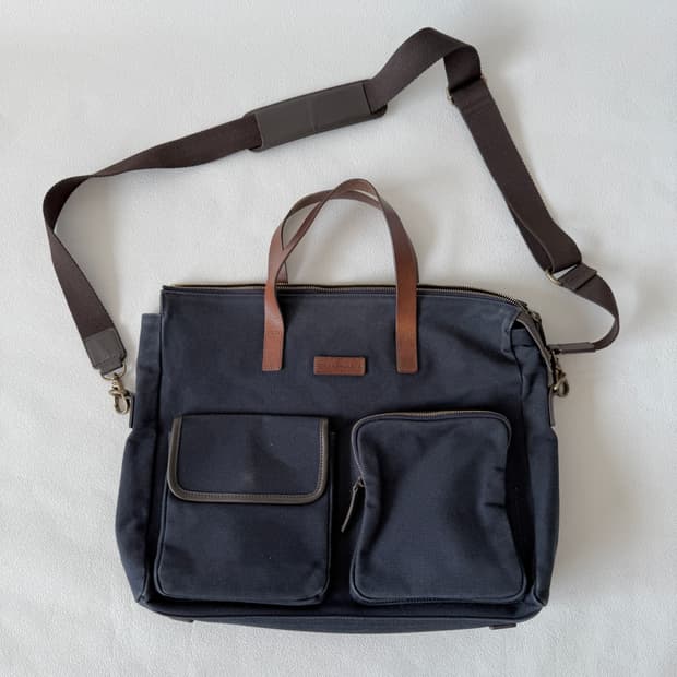 빈폴(Beanpole) 캔버스&레더 크로스 토트백