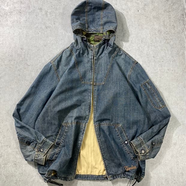 [105] 00s MLB 올드 엠엘비 뉴욕양키스 데님 후드집업 자켓