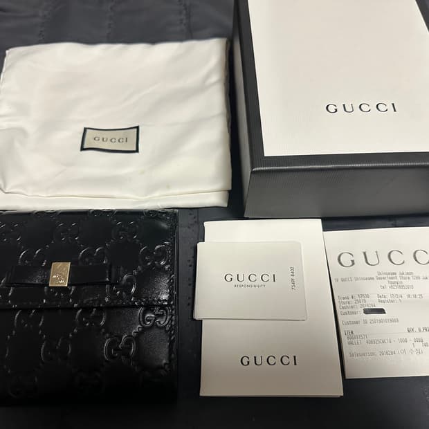 구찌 보우 GG 리본 반지갑 (OS)