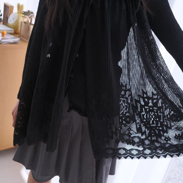 Lace layered cardigan