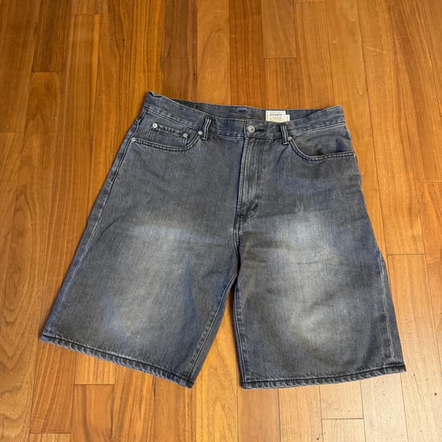 카키스 데님 쇼츠 그레이