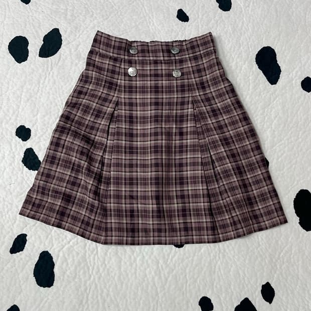 Axes Femme silver button check skirt