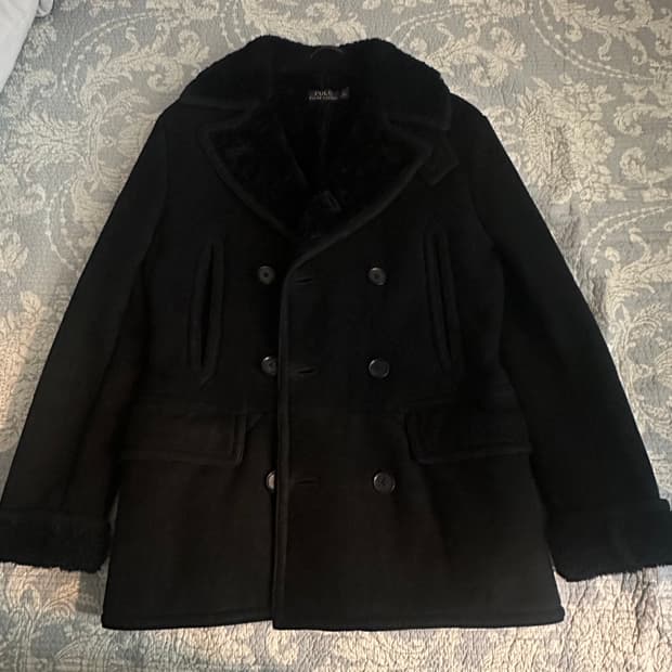 폴로 양털 시어링 무스탕 피코트 S