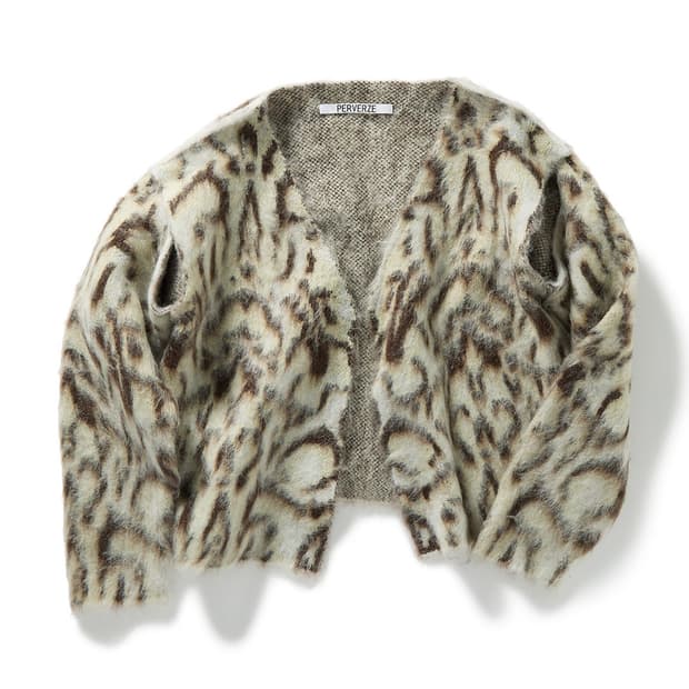 [F]퍼버즈 25fw Wide Slit 가디건/레오파드