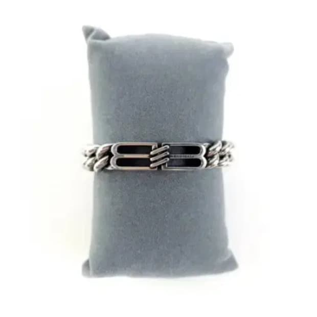 발렌시아가 BB 아이콘 구르메트 앤티크 실버 팔찌