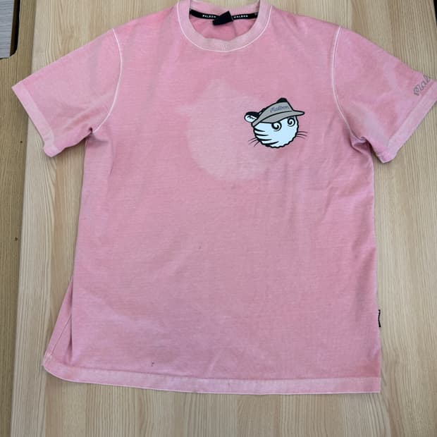 말본 골프 가먼트 워싱 티셔츠 핑크