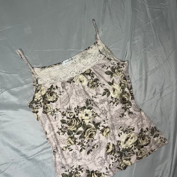 ✨vintage pink flower sleeveless 로즈 페이즐리
