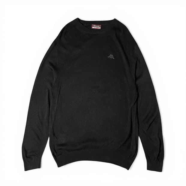 카파 블랙 스몰 로고 베이직 니트 2XL