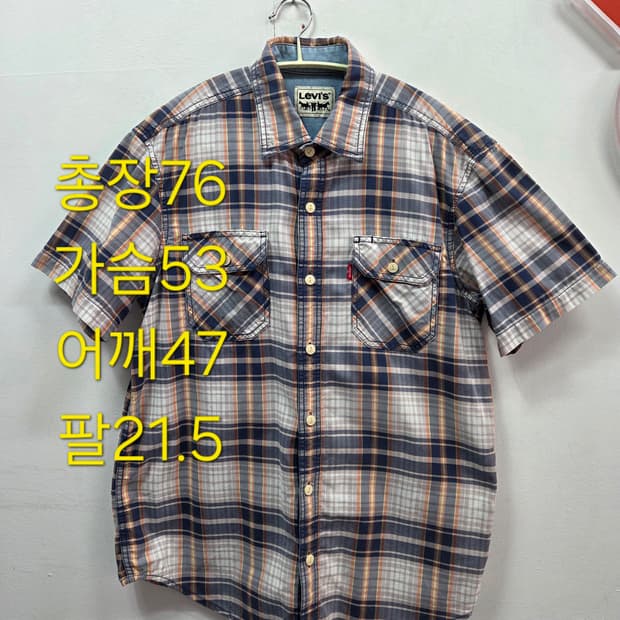 L 리바이스 오리지널 체크 반팔