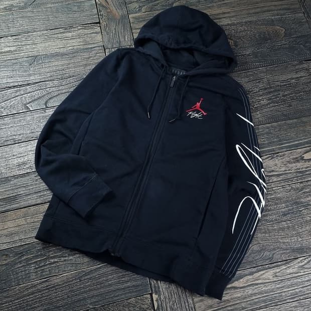 [나이키 조던] 프린팅 후드 집업 블랙 M18409