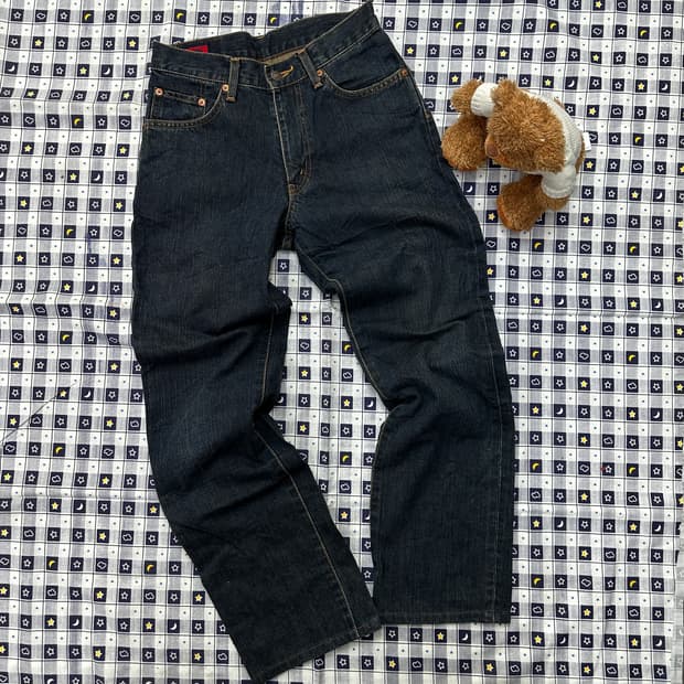 에드윈 503 28*33 진청 워싱 데님 일자핏 팬츠 