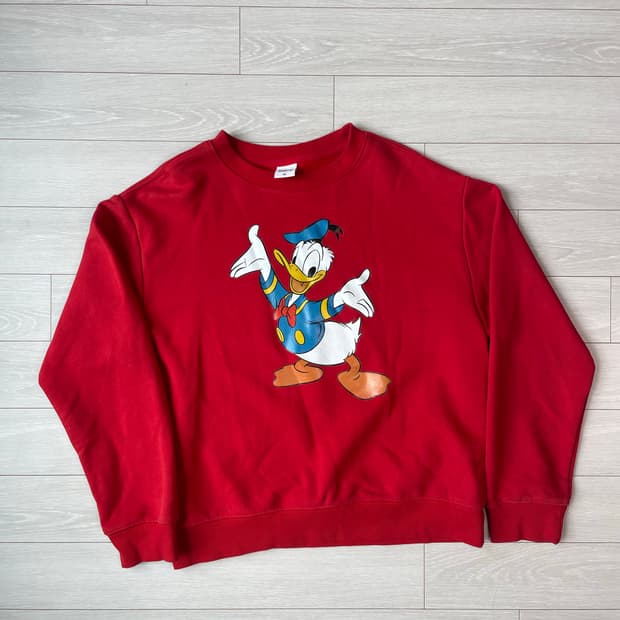 도날드덕 프린팅 맨투맨 (레드)