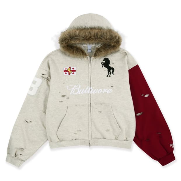 2) 프로토콜 인덱스 버티보어 후드집업 - 오트밀 멜란지