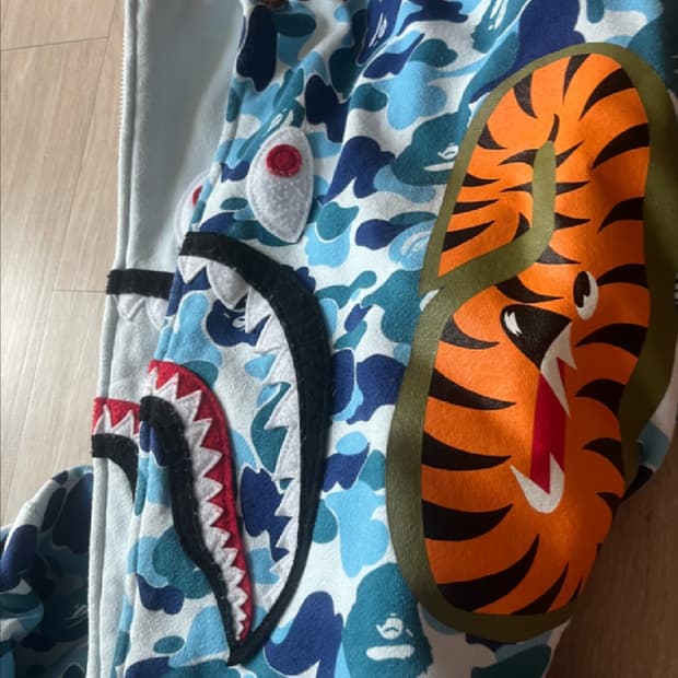 베이프 더블후드 카모 후드집업 L