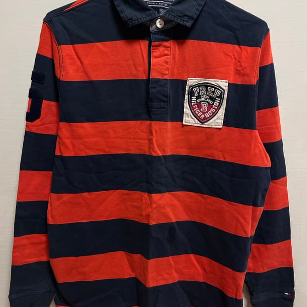 타미힐피거 스트라이프 럭비티 S