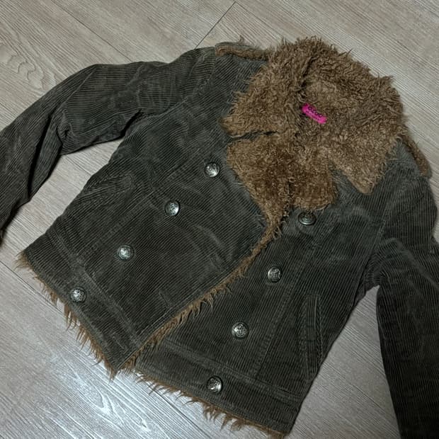 빈티지 갈색 퍼 자켓