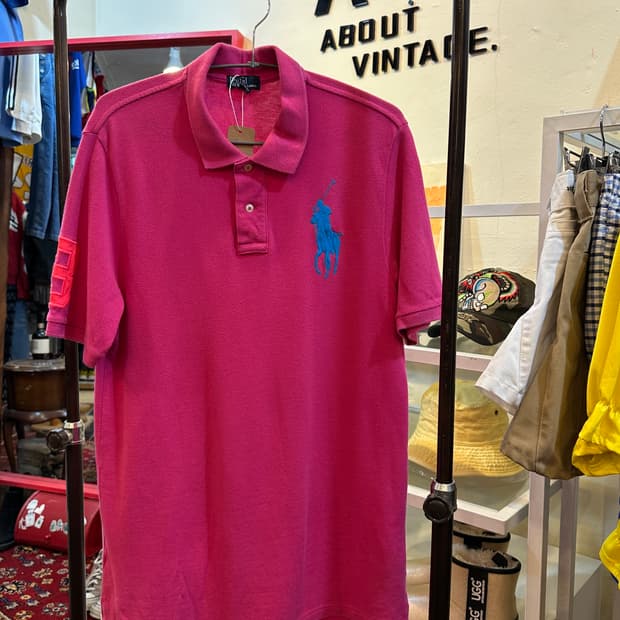  폴로 랄프로렌 빅포니 반팔 카라티 핫핑크 XL