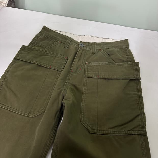 S JPN 재팬빈티지 카키 레귤러핏 퍼티그팬츠