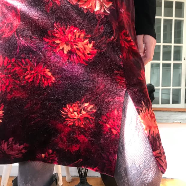 vintage velvet pattern skirt (26inch)