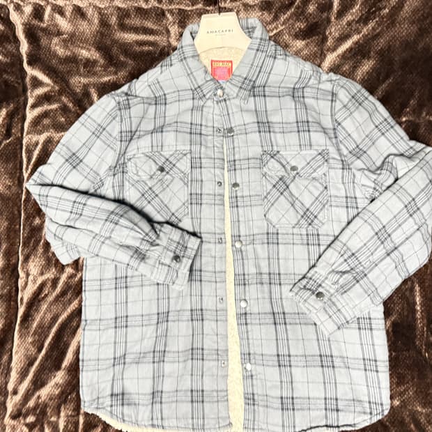 BIG MAC 빅맥 체크 셔츠 M 안감 털