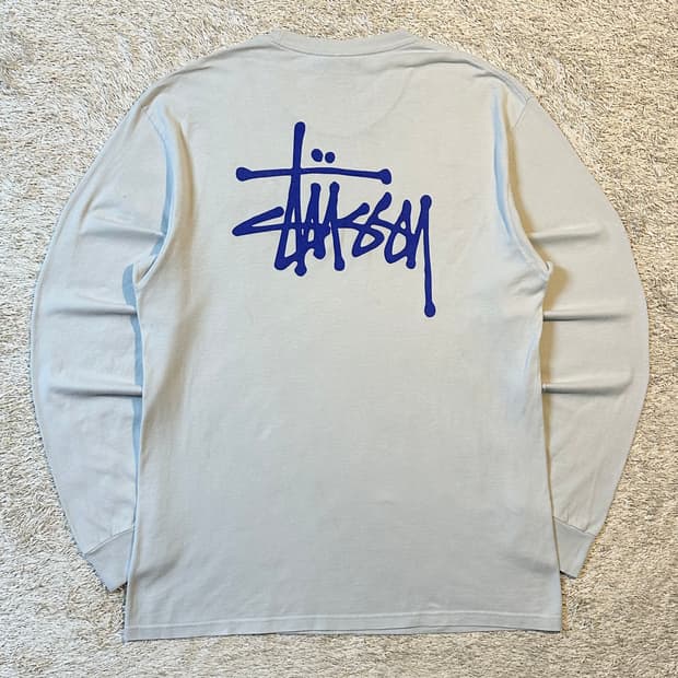 스투시 STUSSY 베이직 로고 롱슬리브 블루