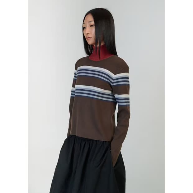 아모멘토 STRIPE TURTLE PULLOVER (MIX)