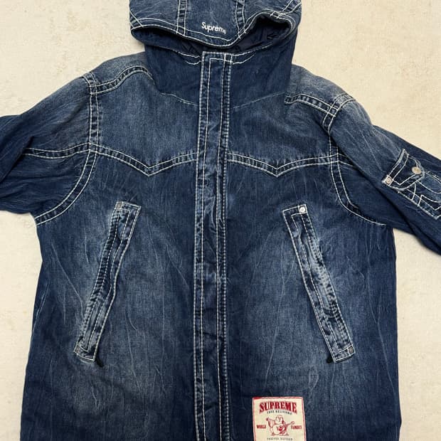 슈프림 x 트루 릴리전 고어텍스 쉘 자켓 데님 L