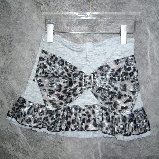 d.i.a Grey Leopard Ribbon Skirt
