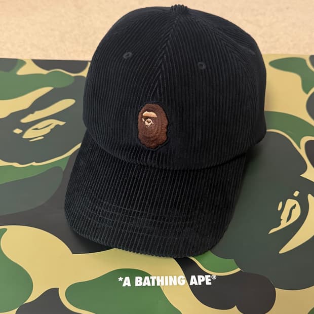 베이프 Aape 코듀로이 볼캡 블랙