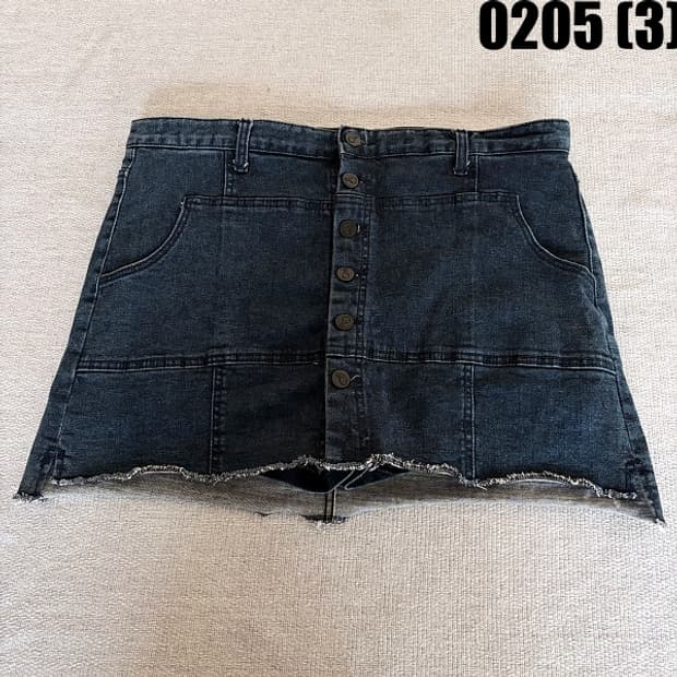 [34] 트렉스 단추 디테일 진청 미니 스커트 치마 바지 0205(3)