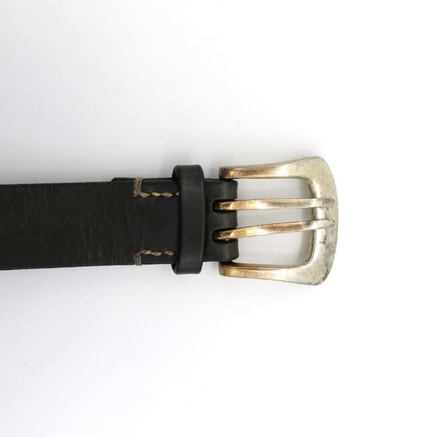 Y's 와이즈 요지야마모토 아카이브 더블 펀치 레더 벨트