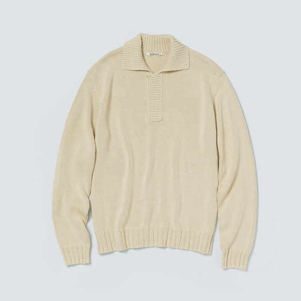 오라리 auralee 코튼 코드 플레이팅 니트 스키퍼