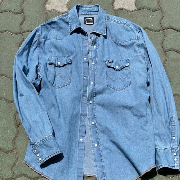 빈티지 랭글러 웨스턴 데님셔츠 xl
